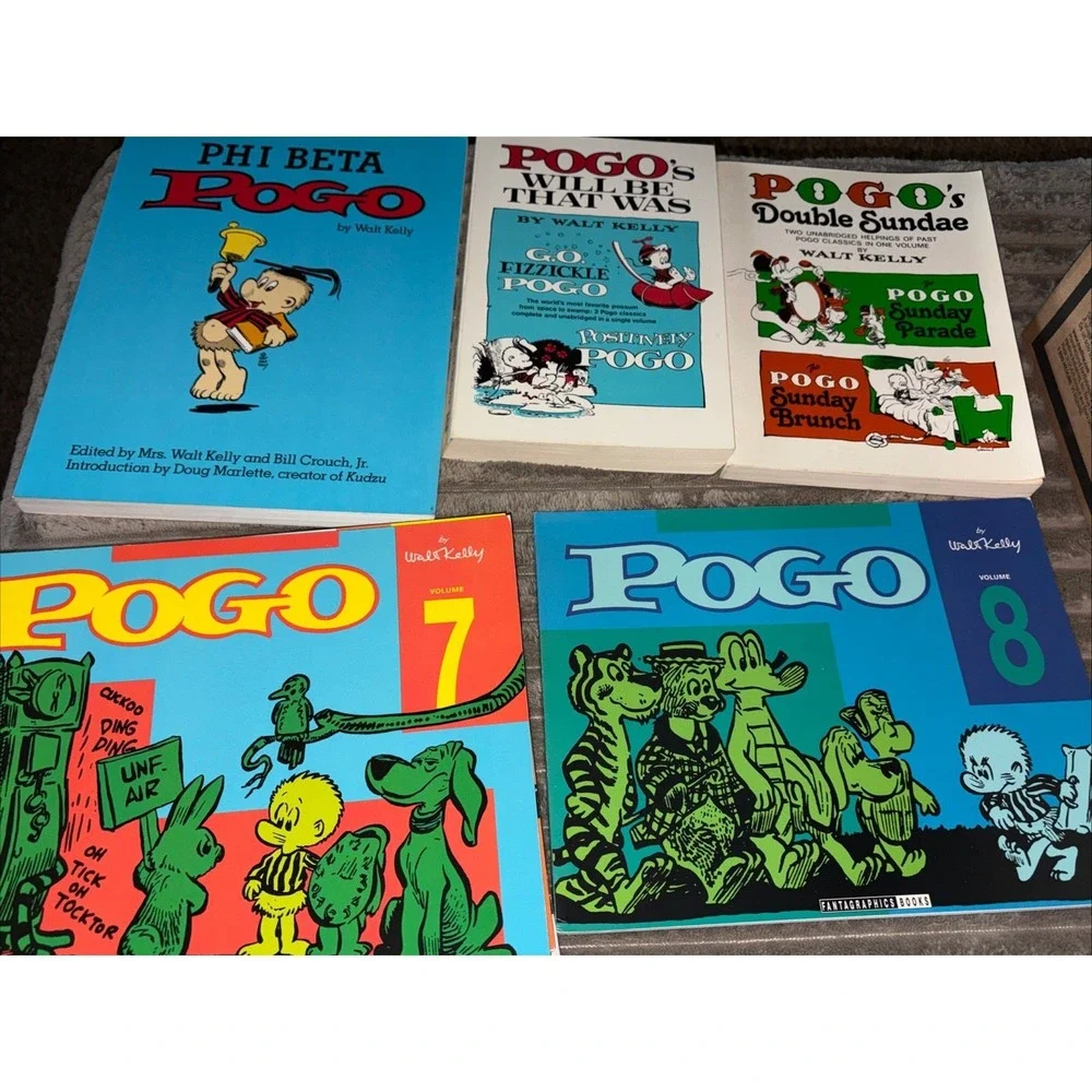 9- Pogo Fantagraphics by Walt Kelly‎ (1,2,3,6,7,8) PB, Double Sundae, Phi Beta
